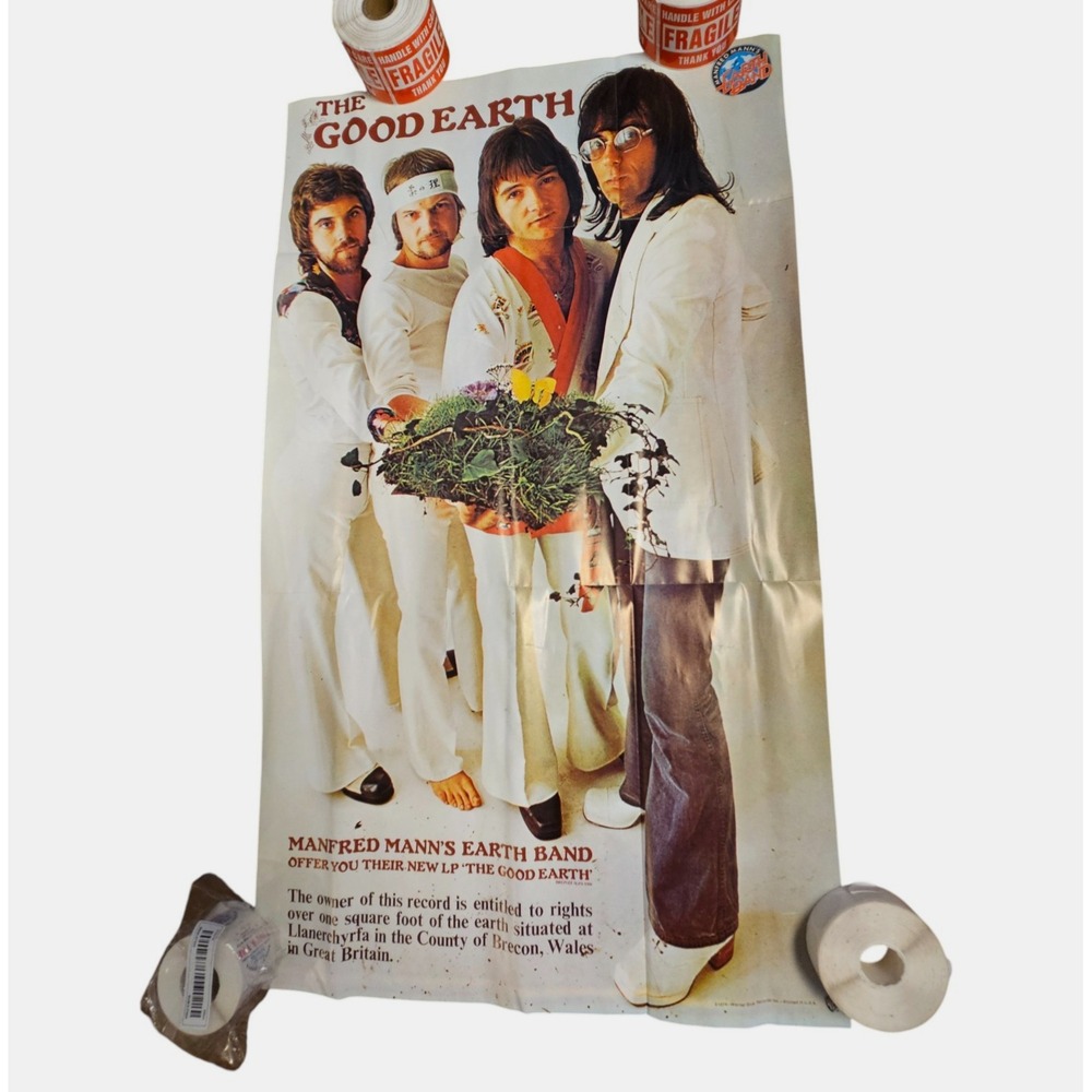 Manfred Mann's Earth Band The Good Earth 17x30 VTG 1974 Promo Poster Warner Bros